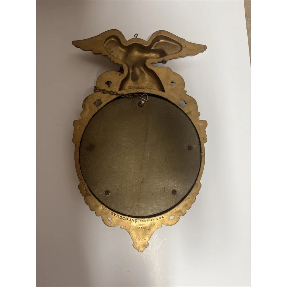 Vintage Large 16.5 X 10 SYROCO 1960 Wall CONVEX Mirror Federal EAGLE 4010 Gold